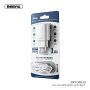 Снимка  на Домашно Зарядно JANE Series, 2x USB 3.0 2.1A, 21W, Комплект с TYPE-C Кабел 1м. REMAX RP-U35c