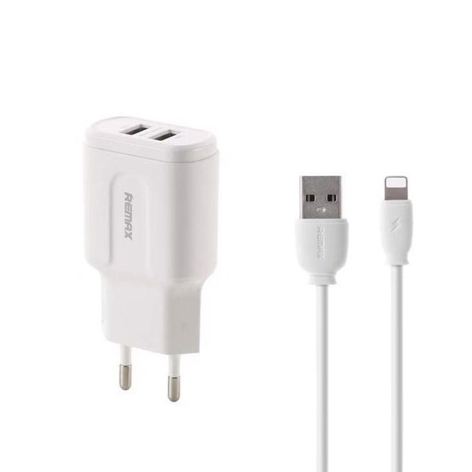 Снимка на Домашно Зарядно COMBO Series, Комплект с Apple LIGHTNING 1м. Кабел, USB 3.0 2.4A REMAX RP-U22l