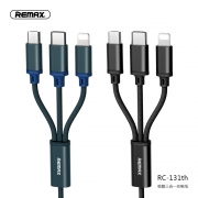 Снимка  на Кабел GITION Series, 3in1 - Micro USB, TYPE-C, Lightning, 2.8A, 1.2м. REMAX RC-131th