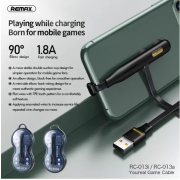 Снимка  на Кабел Youreal Gaming - Lightning, 90°, 2.4А, 1.2м, REMAX RC-013i