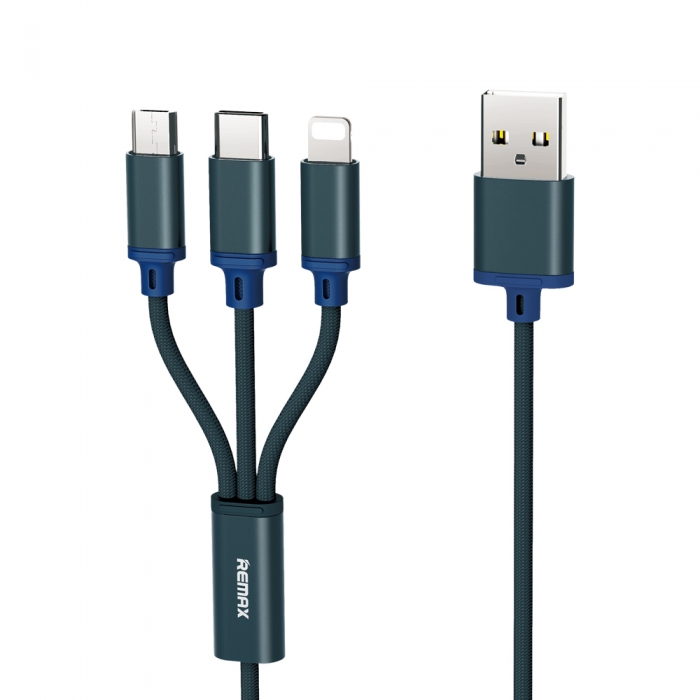 Снимка на Кабел GITION Series, 3in1 - Micro USB, TYPE-C, Lightning, 2.8A, 1.2м. REMAX RC-131th